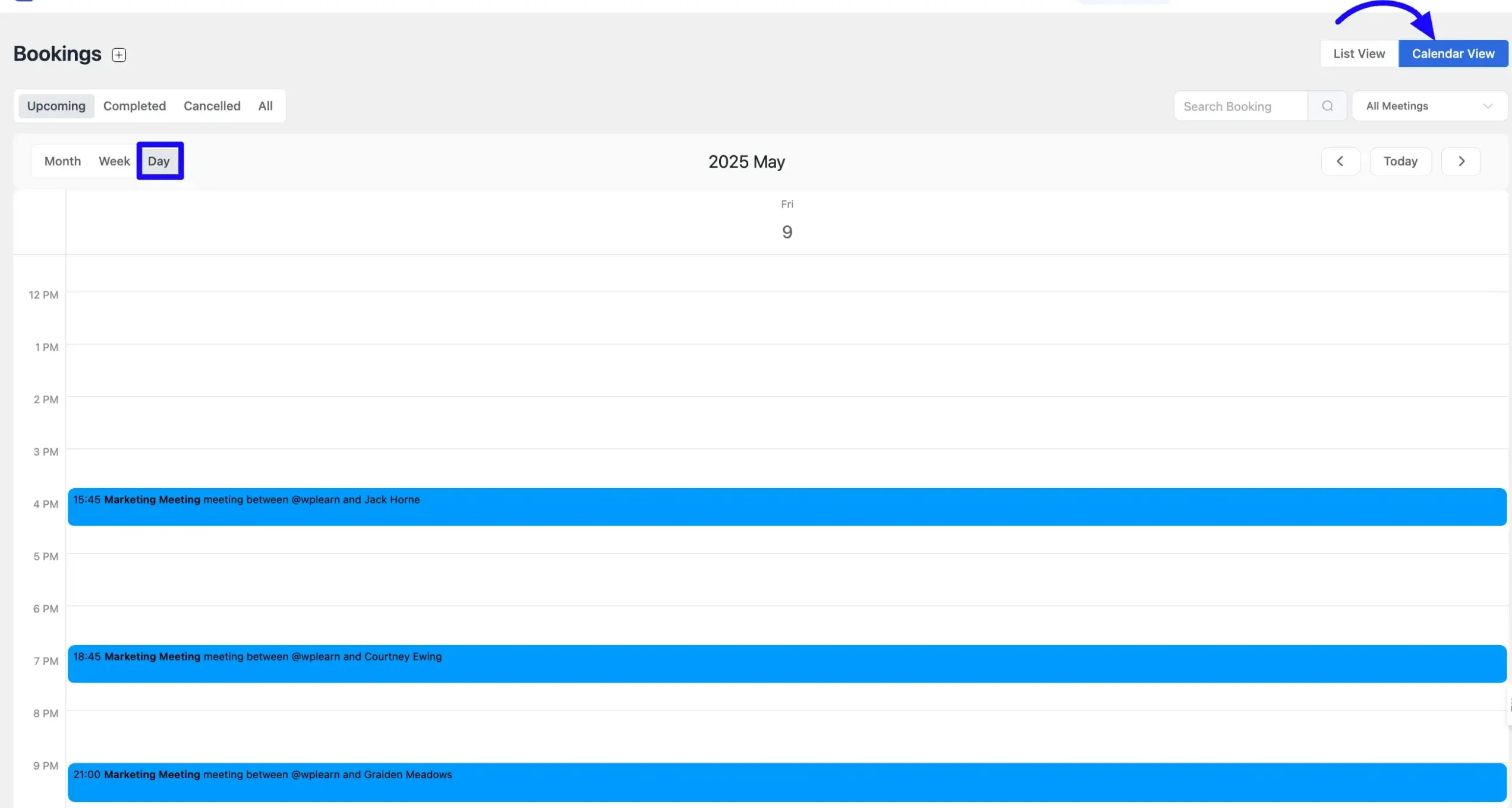 Calendar View