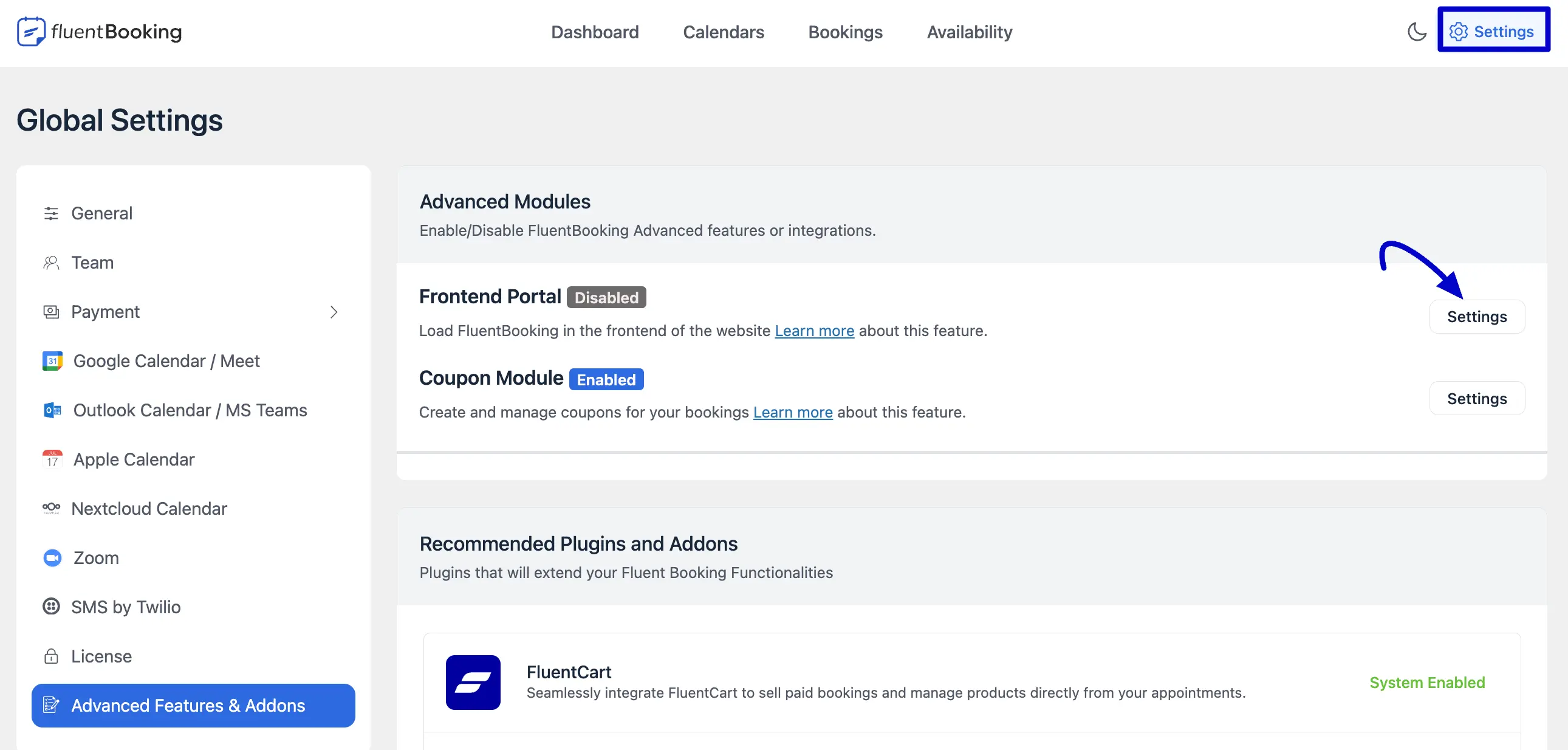 Enable Frontend Panel