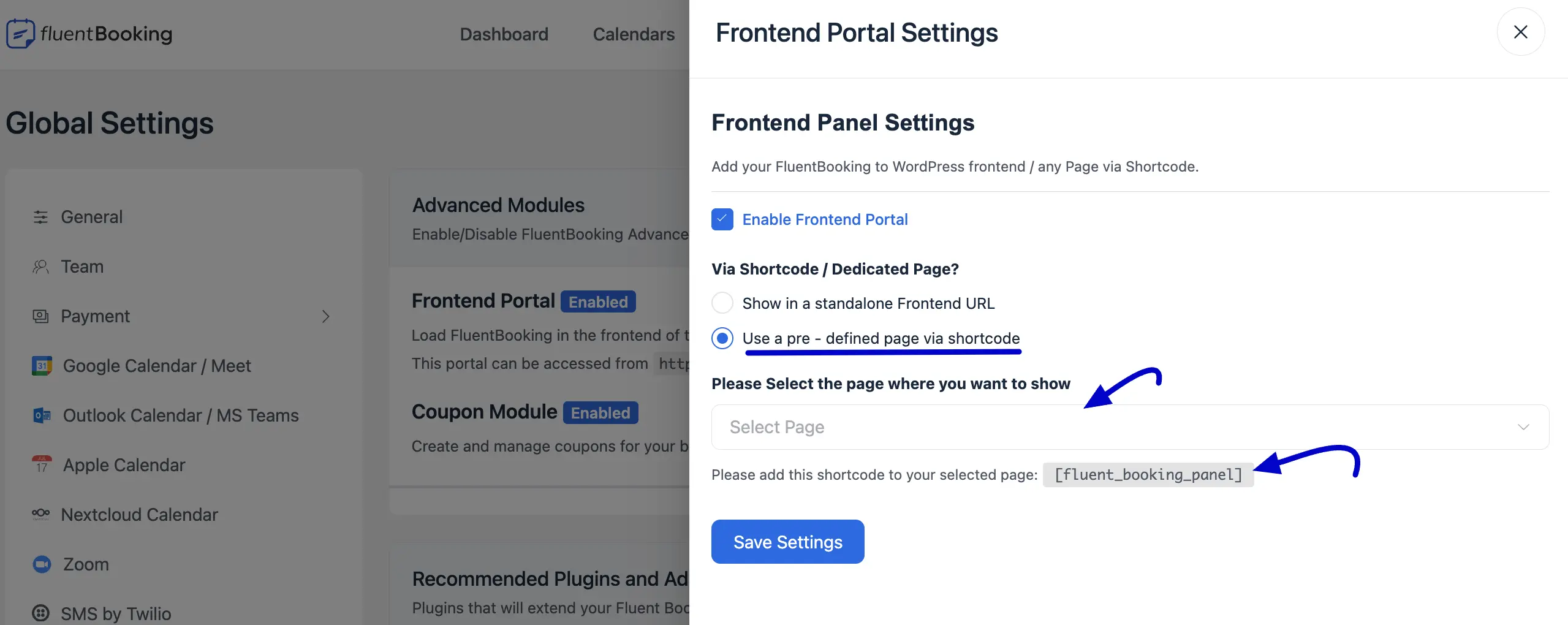 Use a pre-defined page via shortcode