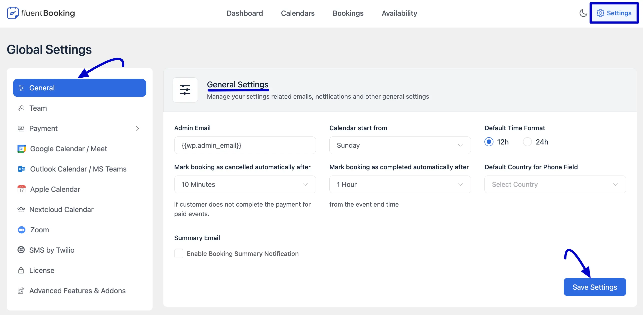 General Settings