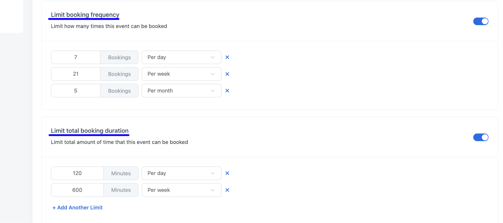 Limit Booking Duration