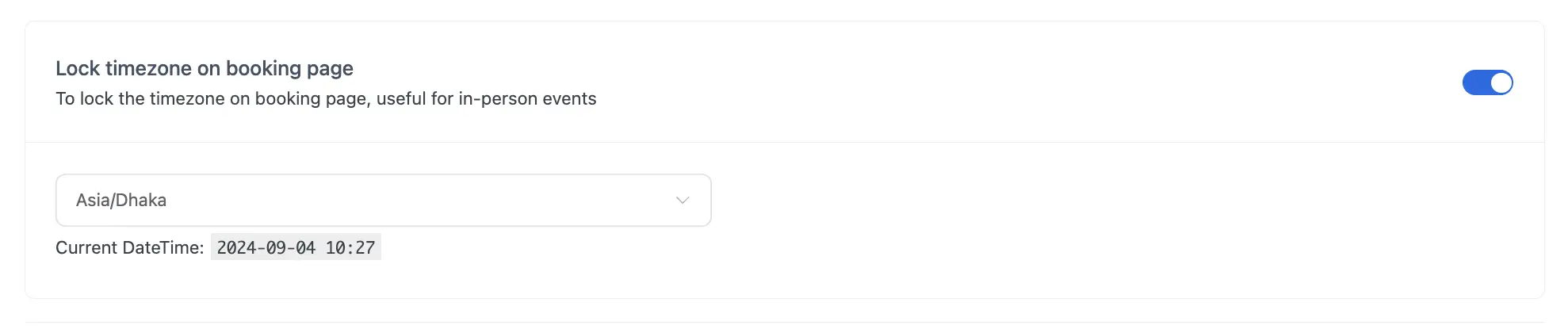 Lock Timezone on Booking Page