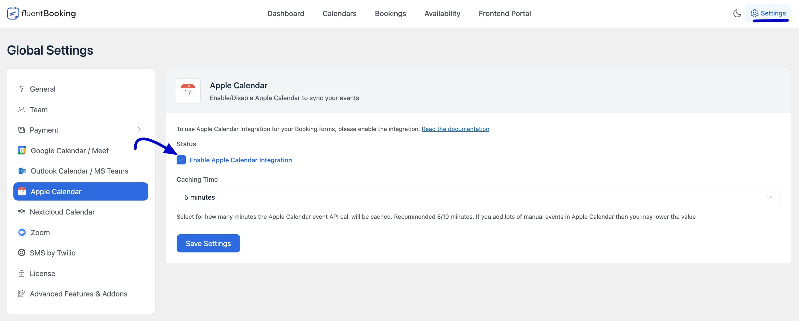Enable Apple Calendar