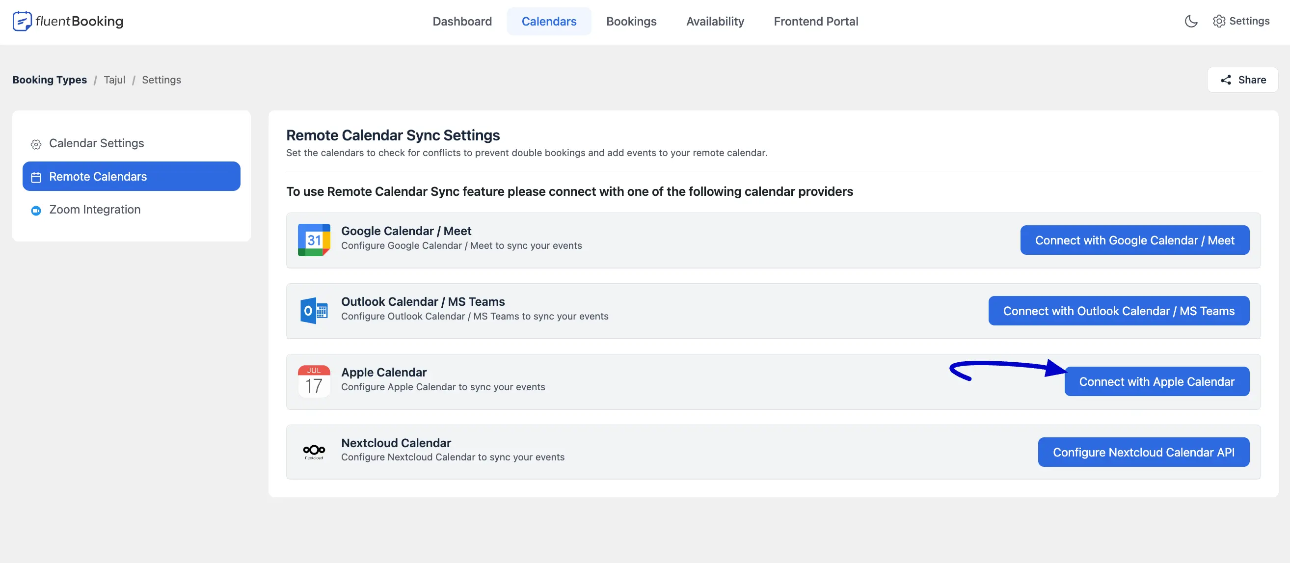 Connect with Apple Calendar