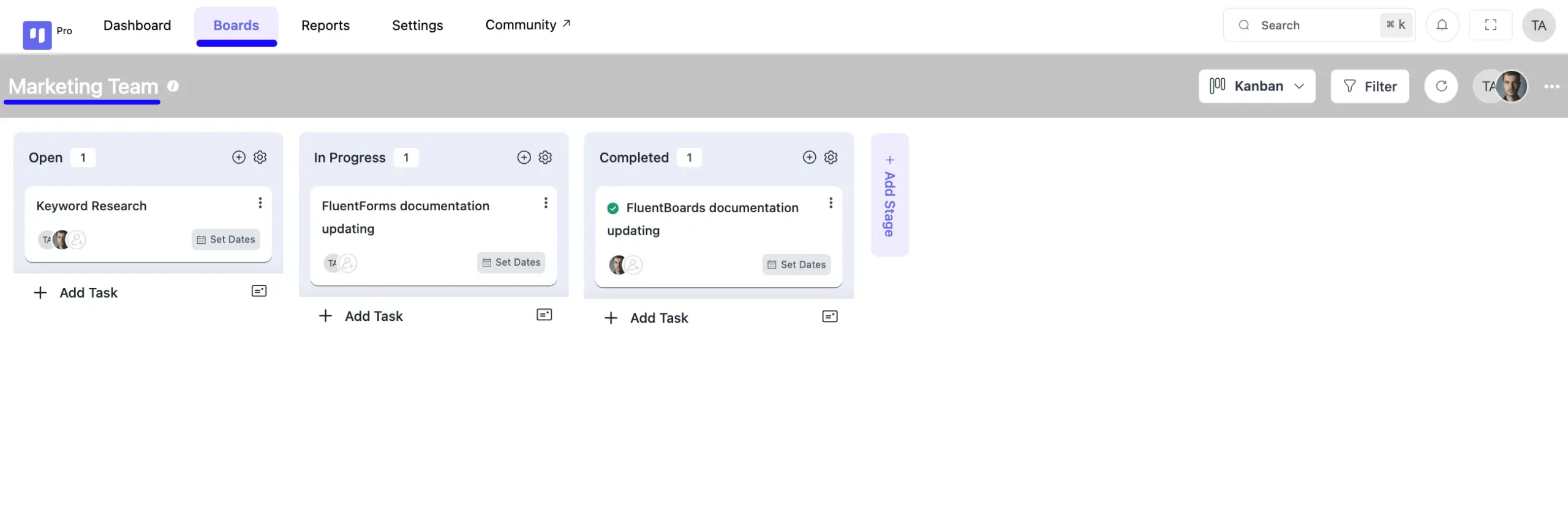 Viewing the Boards in FluentBoards