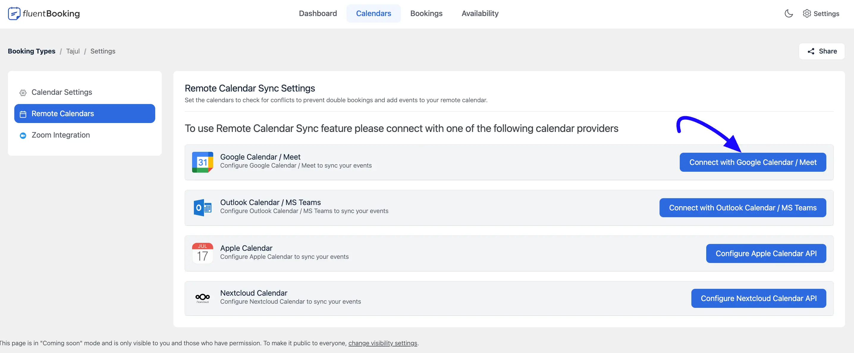 Connect with Google Calendar/Meet