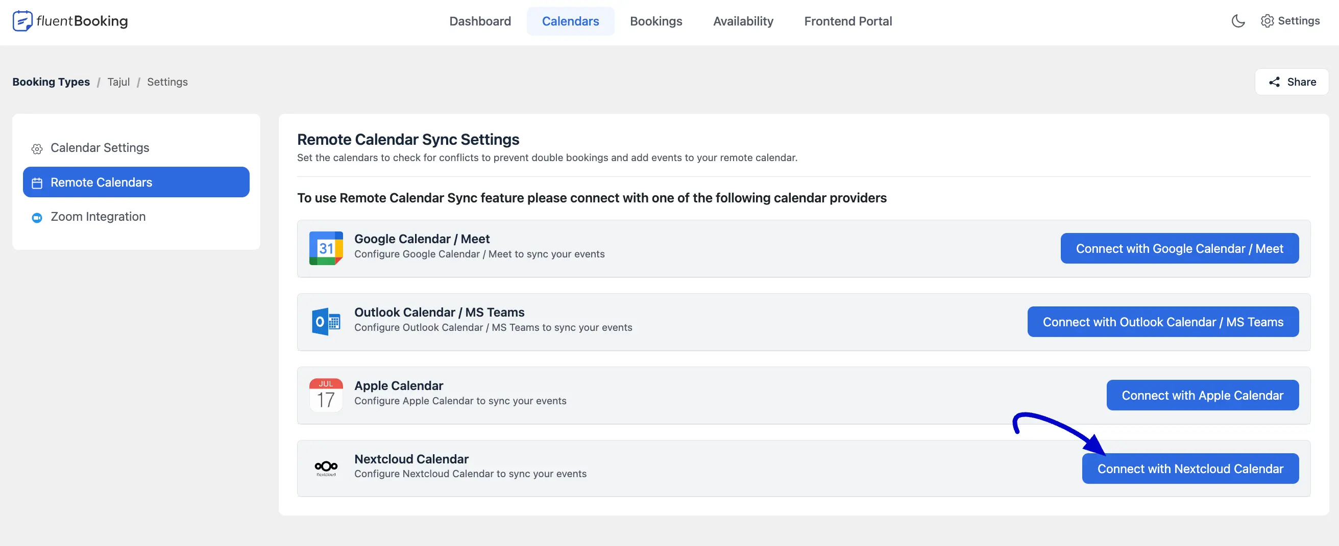 Connect with Nextcloud Calendar