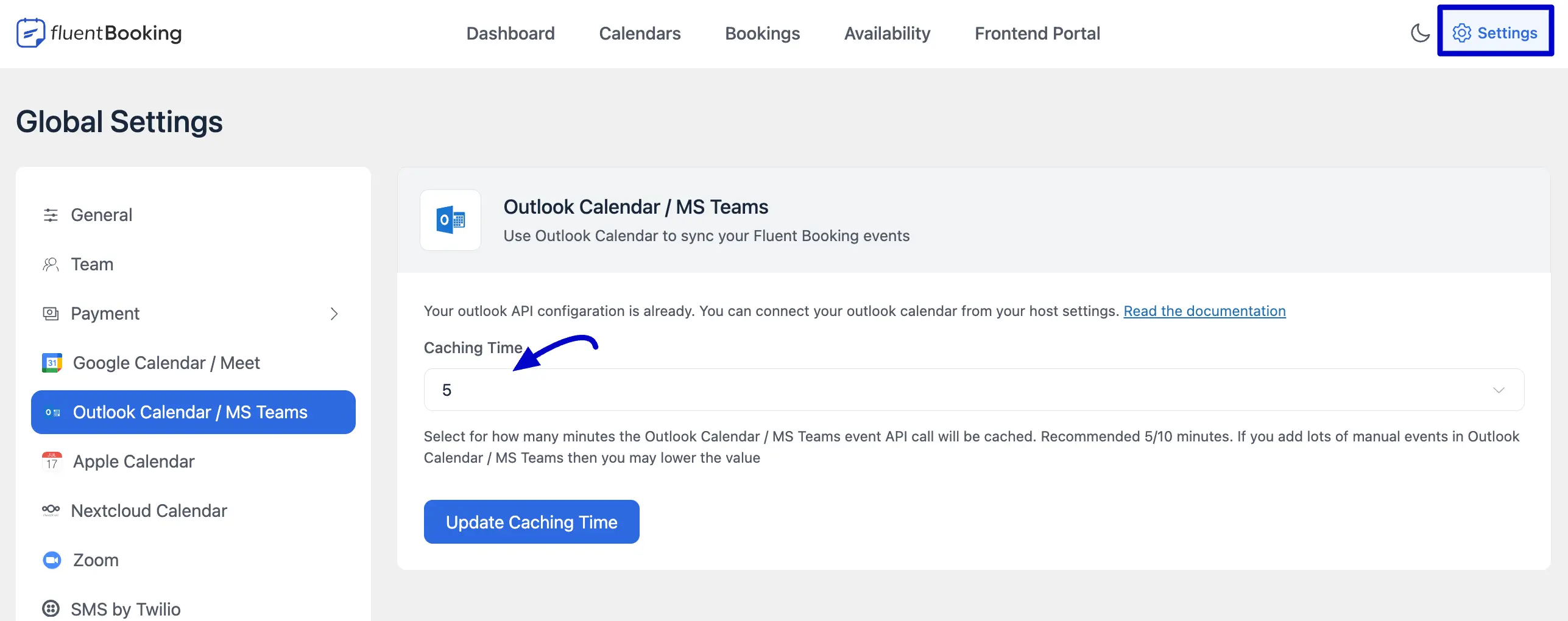 Customize Caching Time