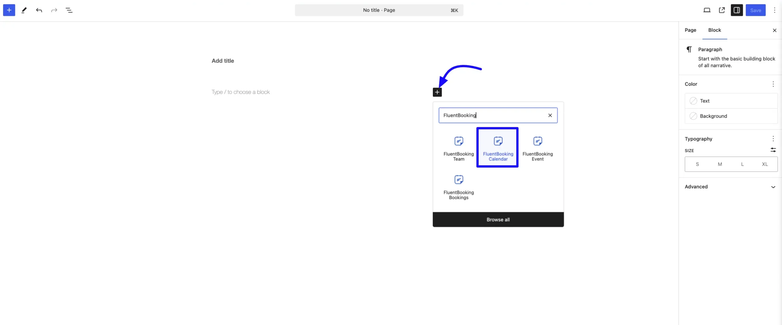 Select FluentBooking Calendar