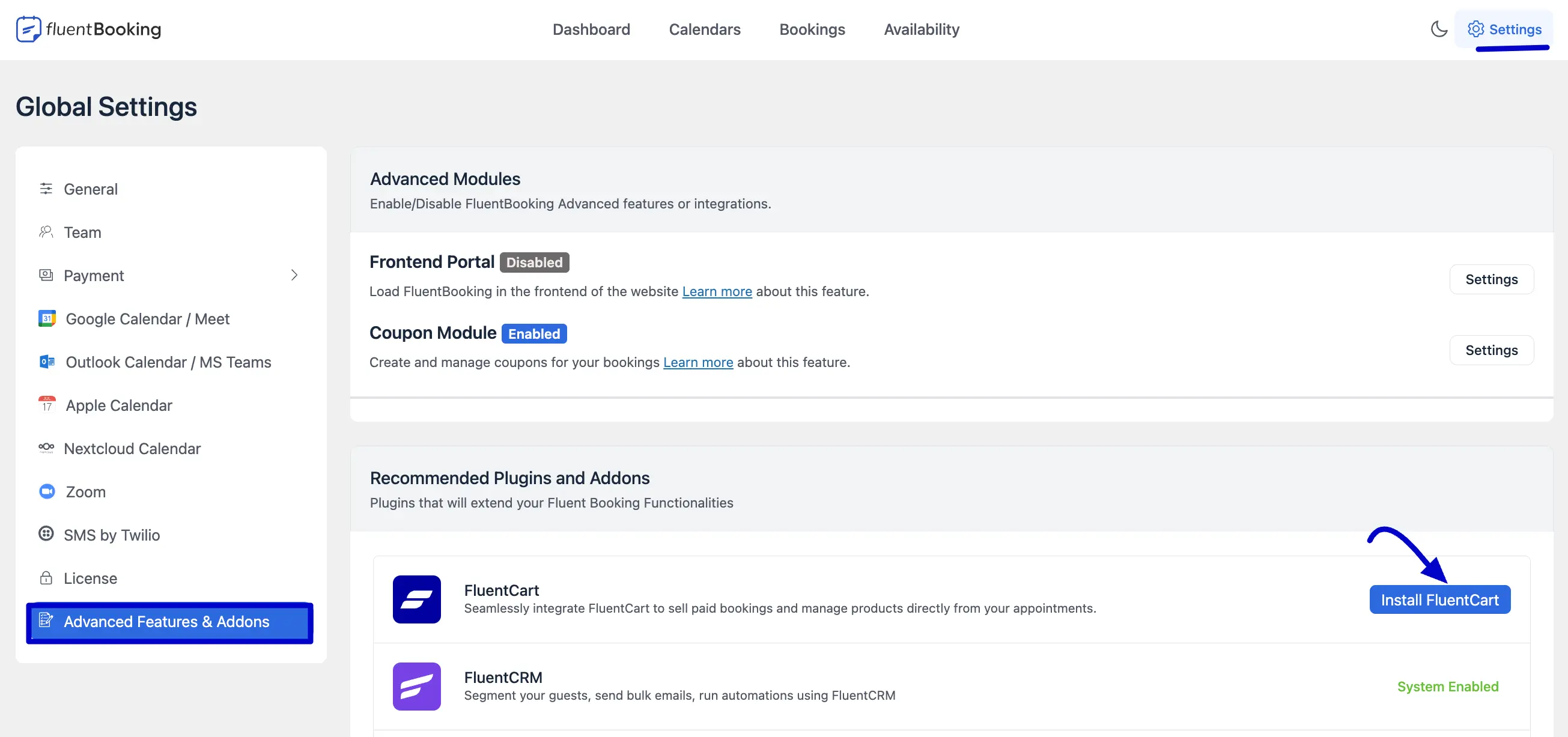 FluentCart Plugin Install