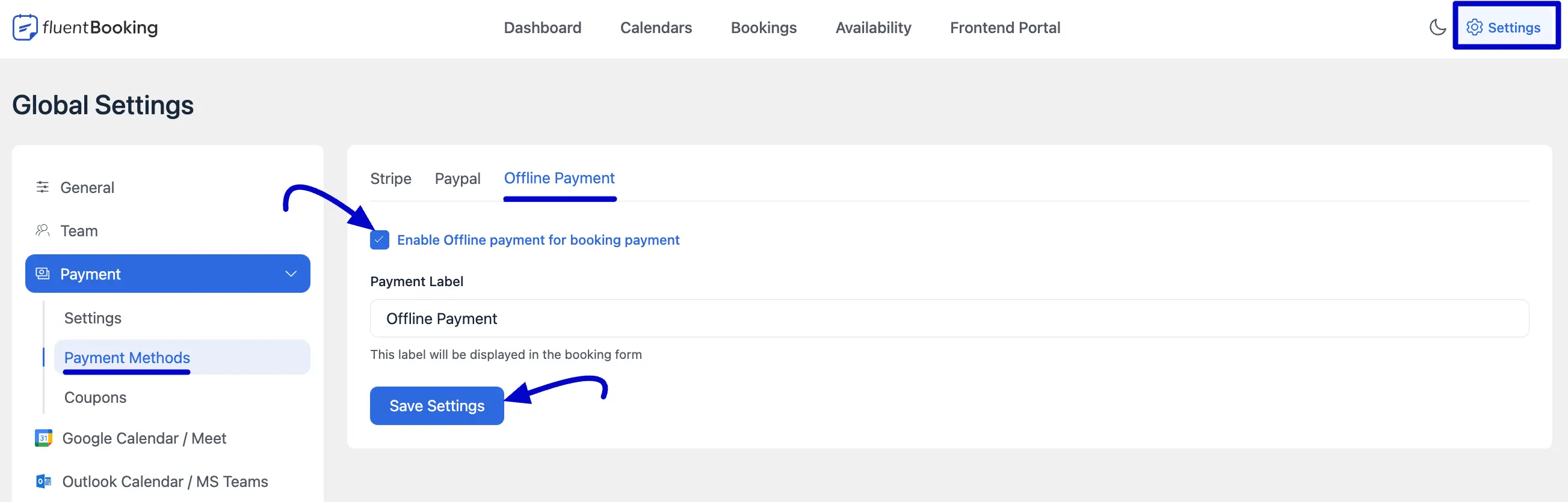 Enable Offiline Payment